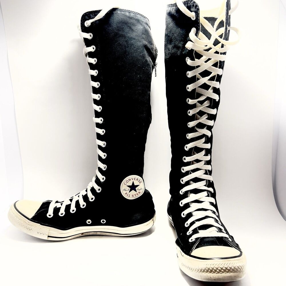 Y2K Converse Chuck Taylor All Star XXHI Knee High Sneakers, Black - W sz 10 Zip